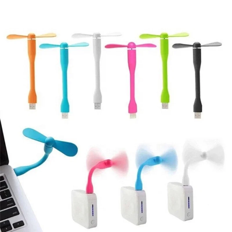 Летние USB-вентиляторы гаджеты портативный мини-перезаряжаемый гибкий пластиковый сотовый телефон воздухоохладитель usb ручной вентилятор для портативного зарядного устройства