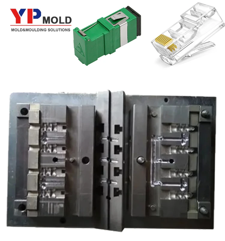 Mould tooling customize Flange Simplex Blue Fiber Optic Adapter coupling coupler Plastic Injection Mold Mould