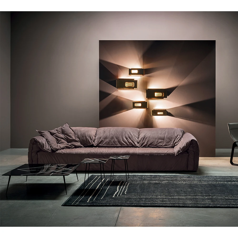 Contemporary Living Room sofa Furniture Couch Brown grey Leather sofa customizable furniture Modern Casablanca sofa