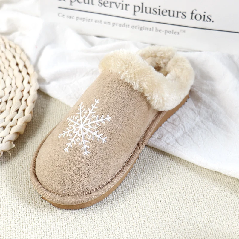 Wholesale Custom Home Soft Eco-Friendly Snowflake Embroidery Woman Indoor Bathroom EVA Slipper