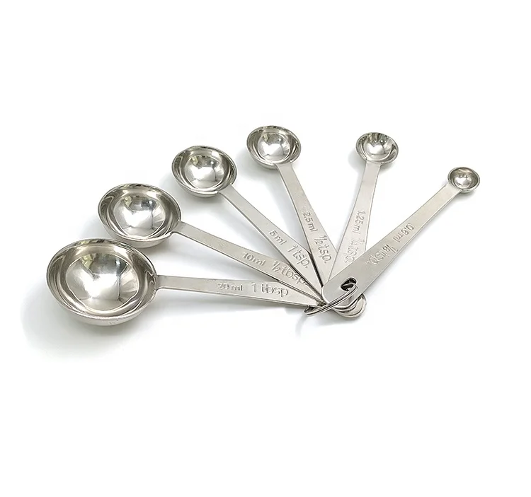 Food Grade 6 Pcs Stainless Steel Measuring Spoon Set, Cooking  Measuring Cups Measurements Kitchen Baking Tools