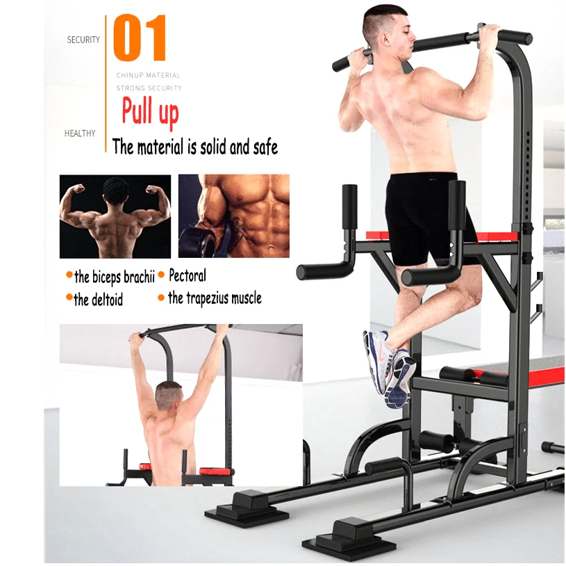 Wholesale multi-functional pull up station home gym equipment power tower dip station with bench
