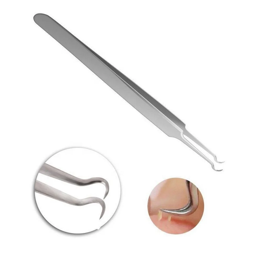 Blackhead Whitehead Remover Tweezers Stainless Steel Bend Curved Blackhead Acne Clip Tweezers Blemish Pimple Extractor Tool