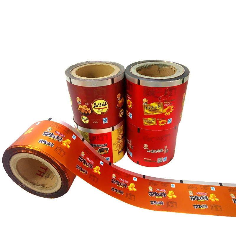 Aluminum foil food packaging film/plastic printed laminated packing film roll for snack
