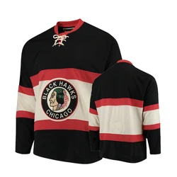 Custom made own design blank sublimation team sew embroidered ice hockey training jersey
