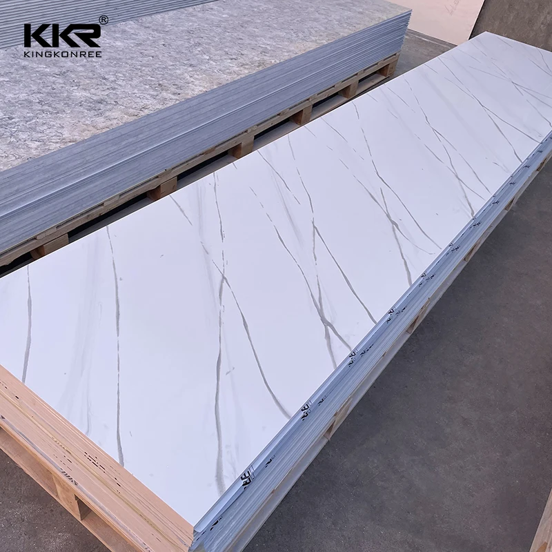 White Marble Bar Top Acrylic Solid Surface Stone