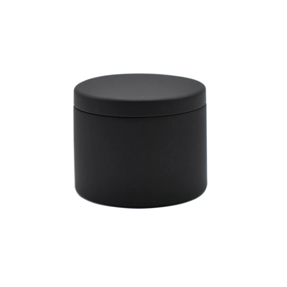 Factory Supply Matte Black Bronze Round Soy Scented Candle Making Storage Metal Car Jars