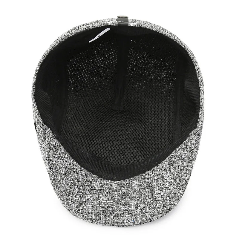 High Quality Cotton Canvas Embroidery Beret Men Casual Peaked Berets Hat