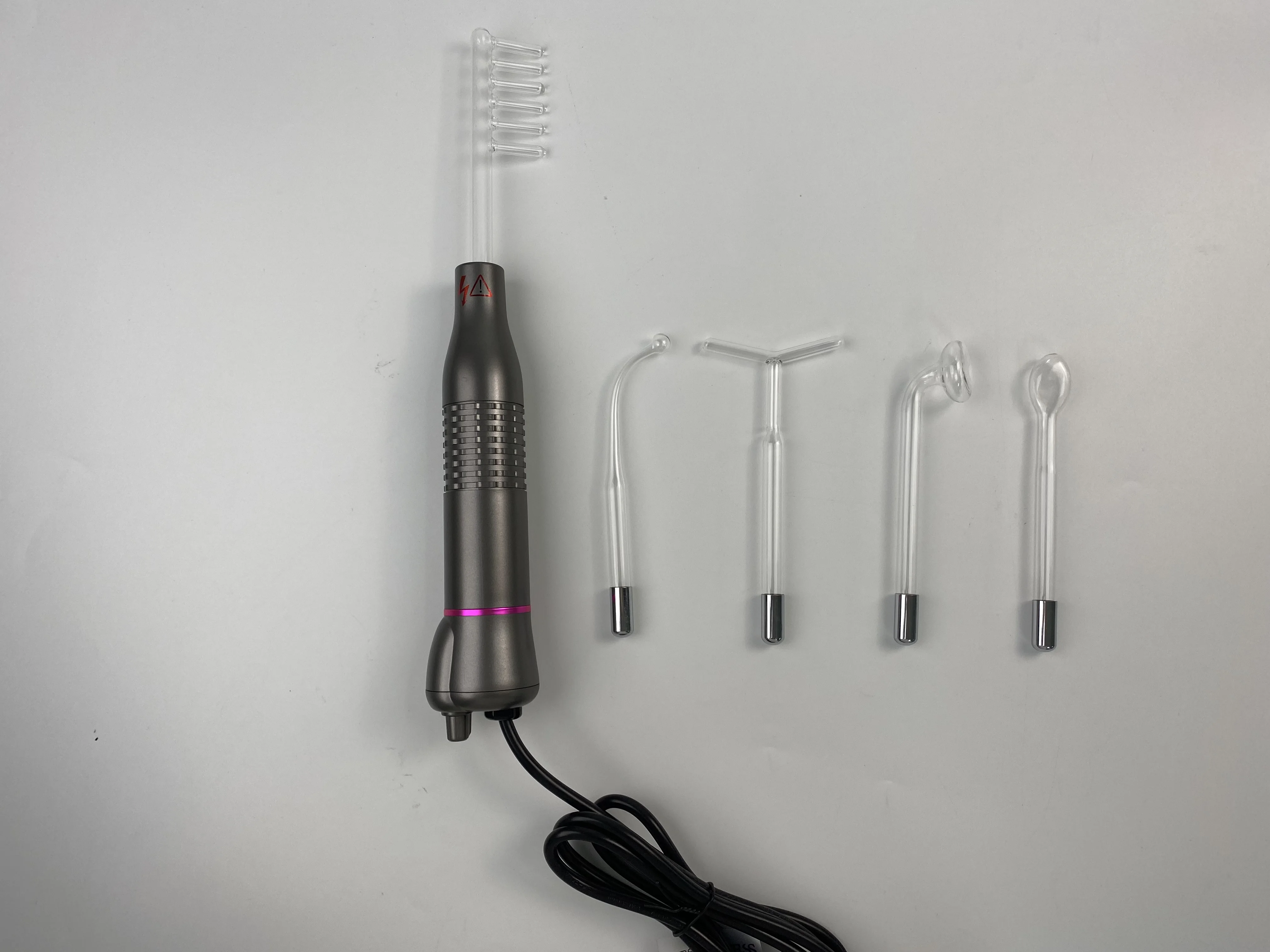 Portable Handheld 4 Glass Yellow Neon Argon Gas Tube Face Skin Factory Skin Beauty Device Wands Therapy Facial Care