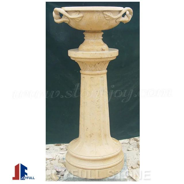 
White Marble Carved Modern Planter pots for outdoor 