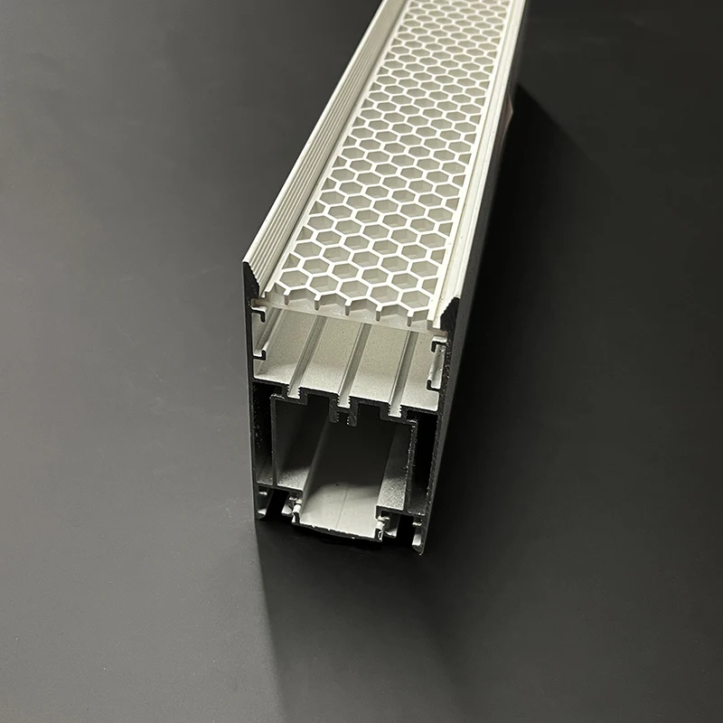 Wholesale Non Glare Suspended Black LED Aluminum Profile With Honeycomb Diffuser for Restaurants LED Linear Light
