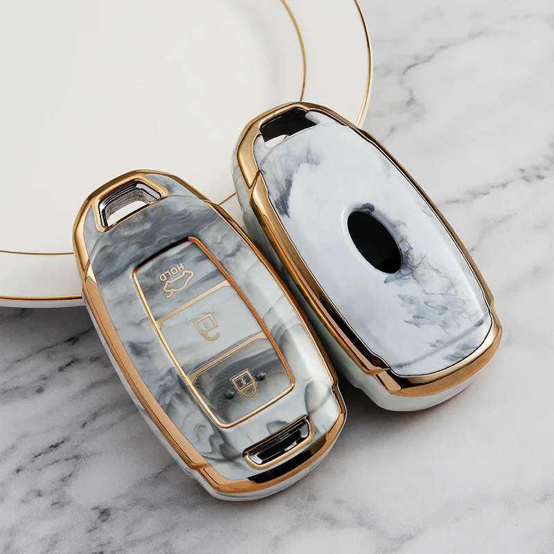 Wholesale stone pattern luxury soft tpu car key fob cover key case for hyundai car keys