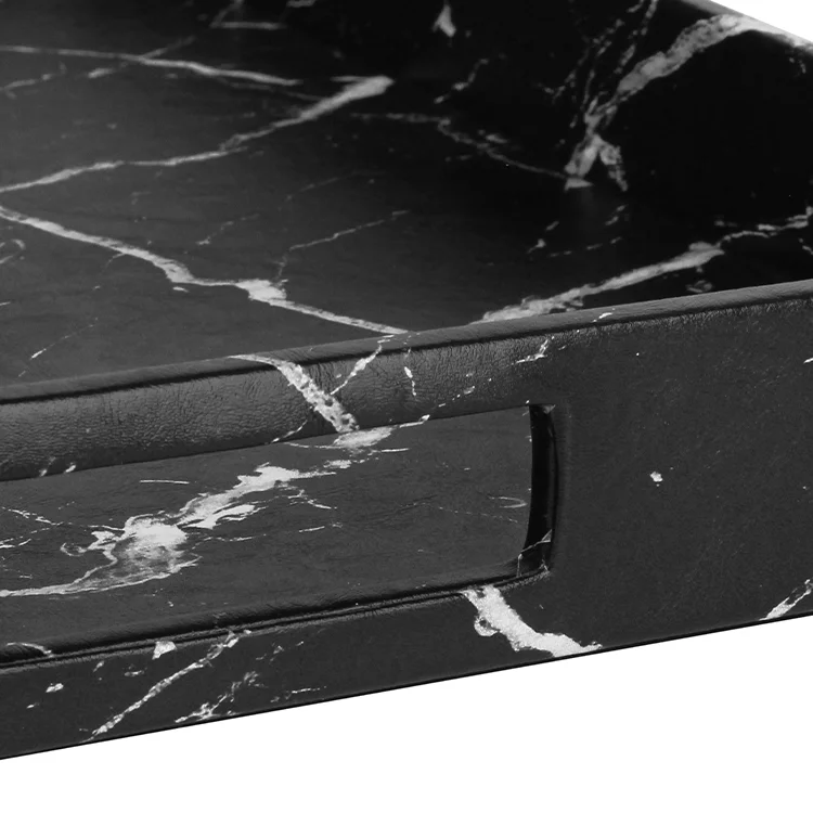 Decorative Marble Serving Tray With Handles for Bathroom Jewelry Organizer Storage Trays