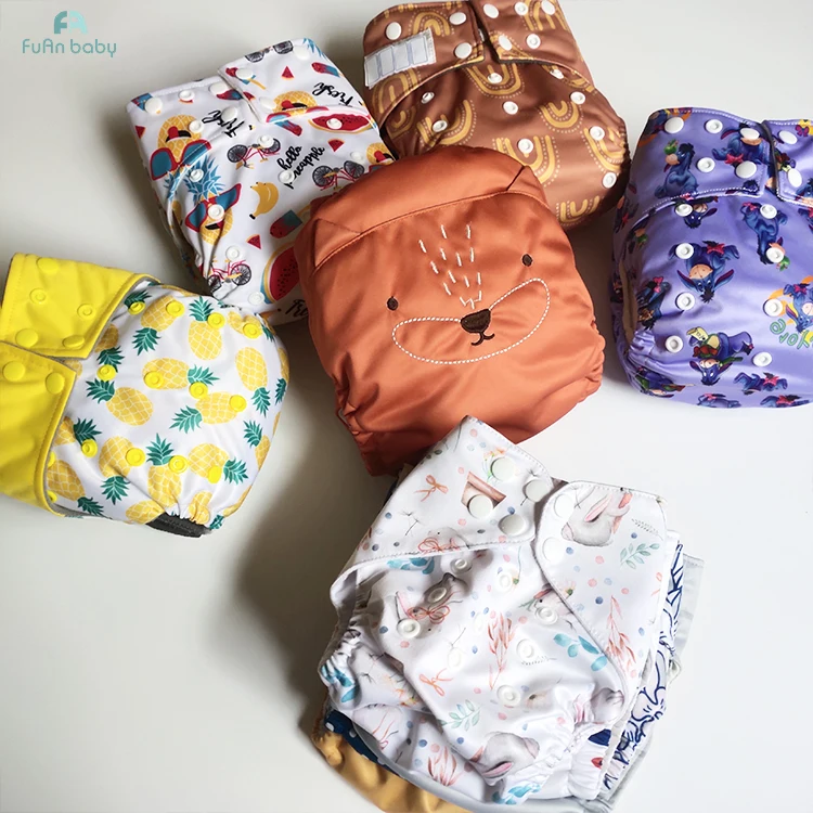 Изготовленный На Заказ ракета Лев слайд открытие на кнопках с однорядные Многоразовые моющиеся подтянуть с карманами для маленьких детей; Тканевые подгузники для детей 6 шт. в упаковке