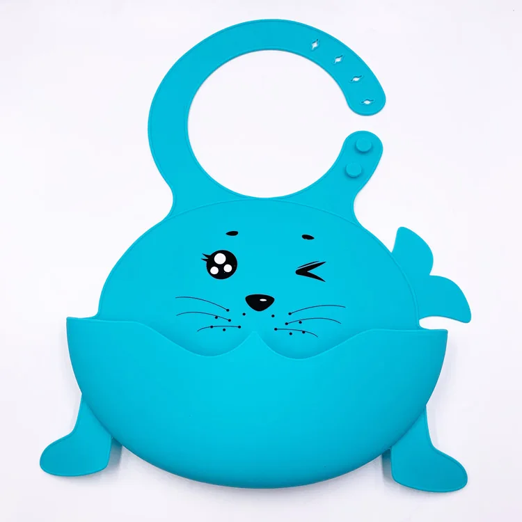 Детские нагрудники Складной Водонепроницаемый младенческой Силиконовые нагрудник с печатью