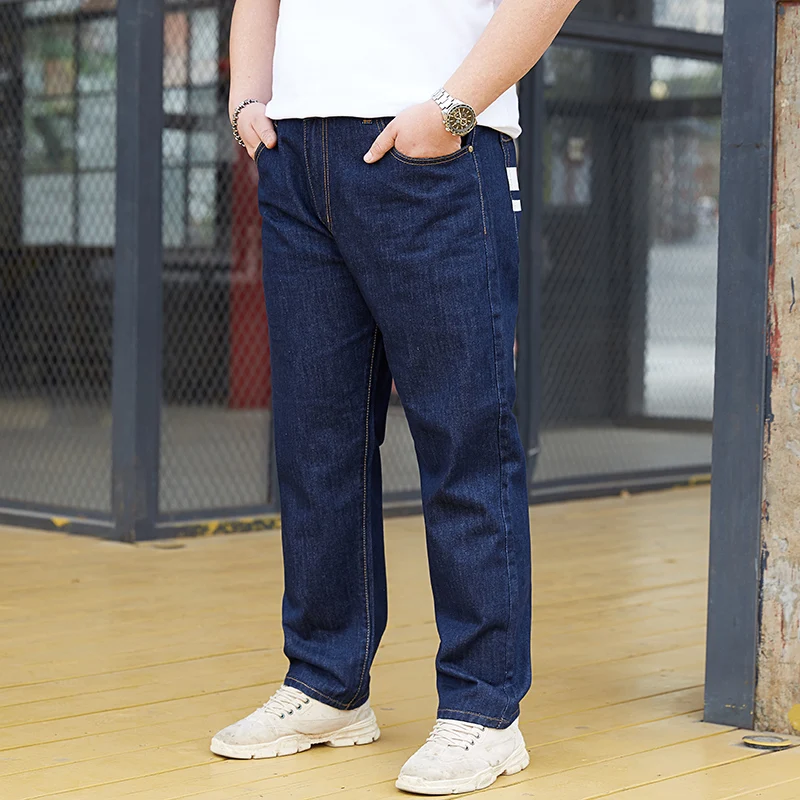 2023 Wholesale New Style straight fit Oversize Slim fit light blue plus size jeans for men