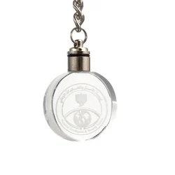 Hot Sale Led Crystal Heart Keychain Glass With Multi colored Light