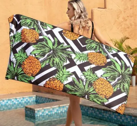 Wholesale Large size Quick Dry Microfiber beach towels With Custom Logo Print sand free Beach Towel for summer beach swimming