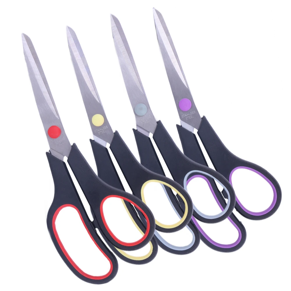 Wholesale 7.5 Inch Comfort Plastic Grip Stainless steel Stationery Scissors Multipurpose Straight Office Craft Scissors