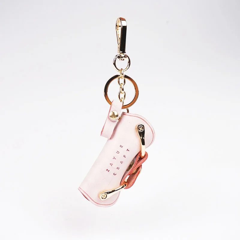 Брелок для ключей женская искусственная (-ый) веганских материалов натуральная кожаная Цепочка-держатель для ключей чехол