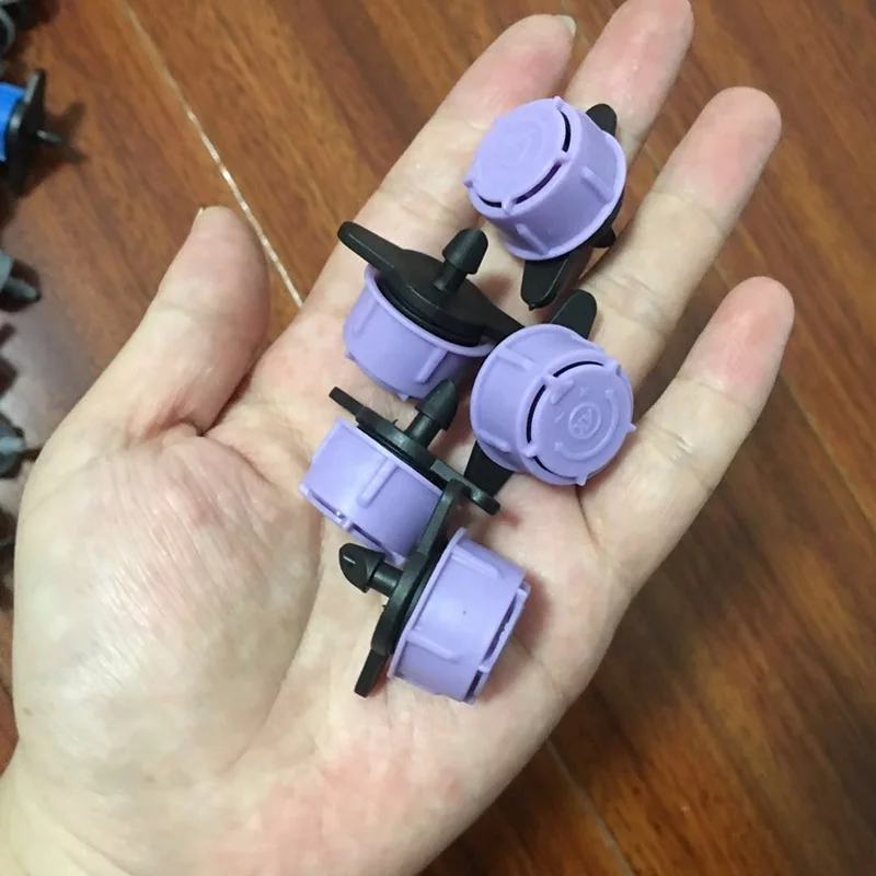 Watering Drip Irrigation Fittings Flux Adjustable Five Holes Purple Color Garden Irrigation Dripper
