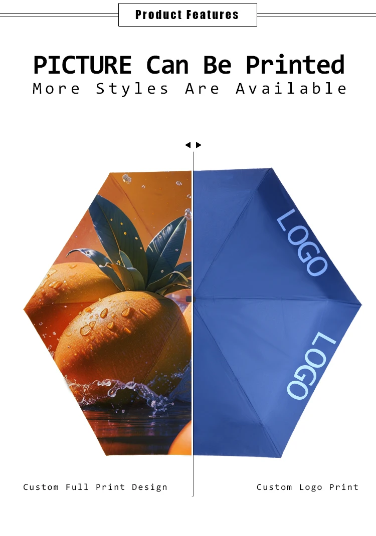 Super Lightweight 5-Fold portable Mini Pocket Umbrella Straight Pattern Adults Compact Capsule Design Wholesale gifts parasol