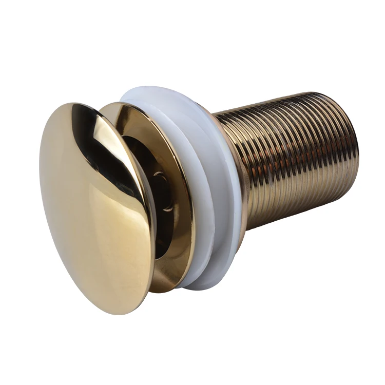 High Quality Pop Up Kitchen Bathroom Sink Without Overflow Chrome Gold Drain