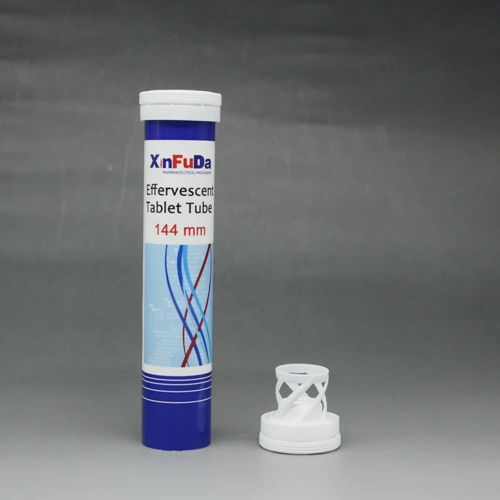 Medical cylinder PP empty 133mm pp plastic effervescent tablets packaging container vial with desiccant cap