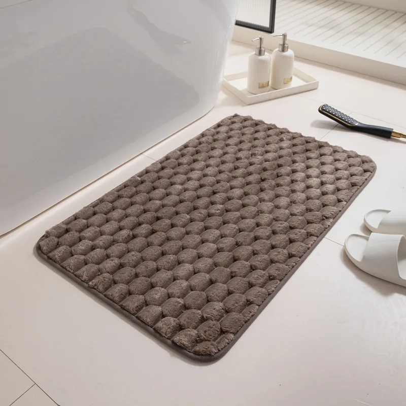 Home bathroom bath mat set waterproof velvet comfortable texture memory sponge bath mat