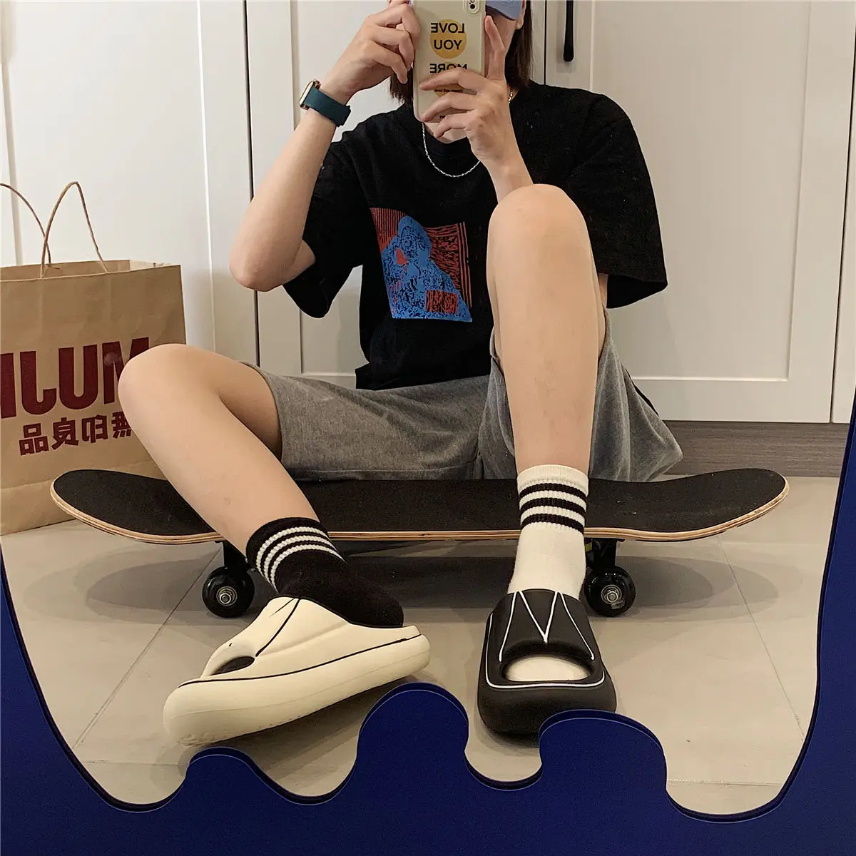 XIXITIAO cheap men slippers casual summer men boys flat stock slippers waterproof foam slippers for men