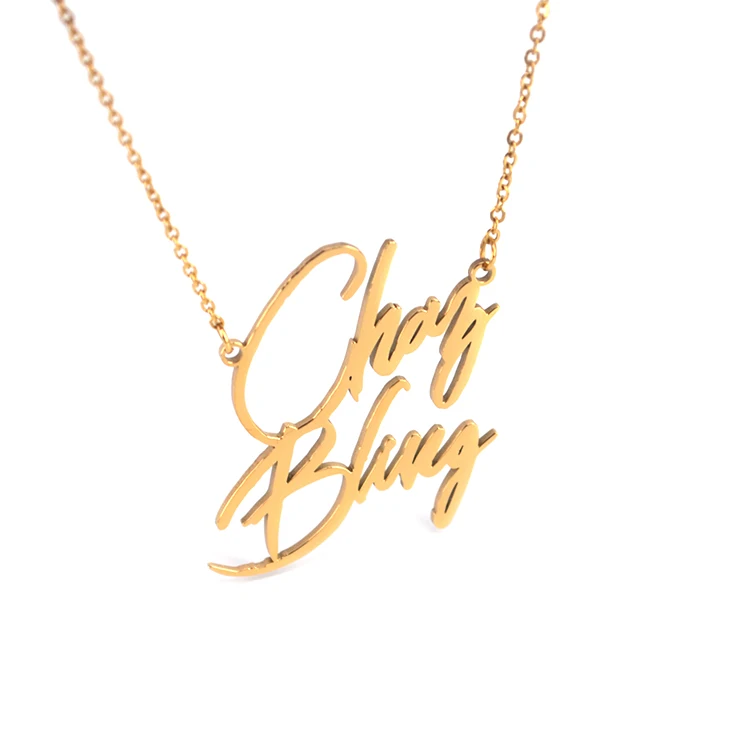 
Stainless steel Custom Personalized Double Plated Name Necklace 