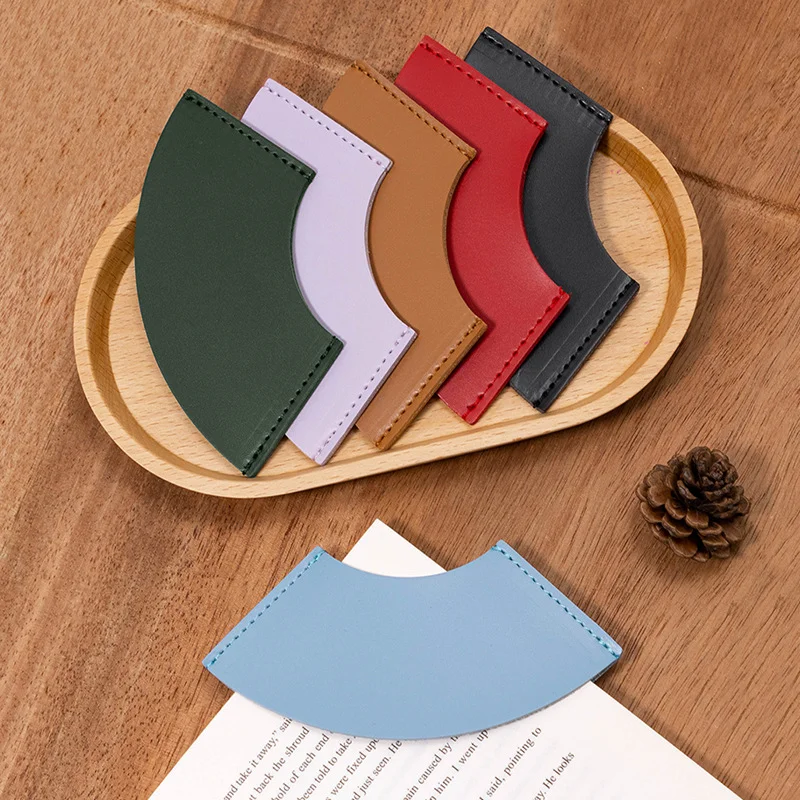 Ready to Ship Semicircle PU leather Bookmark for Men Women Book Lover Gifts for Reader Bookmarks Gift