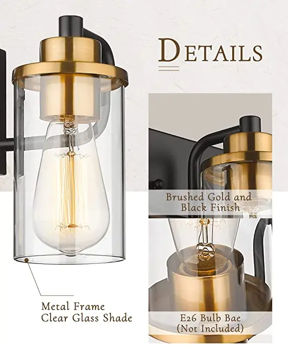 Factory Directly Wholesale Hotel Bathroom European Style Glass Vanity Light Wall Mounted Lights Interior