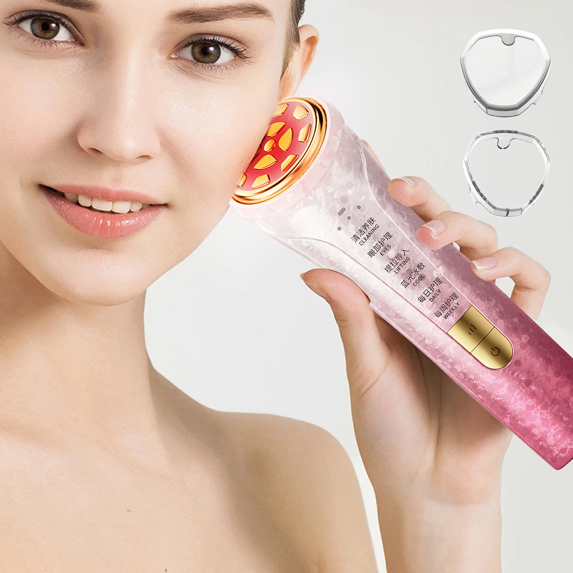 Portable Repeated Use EMS Galvanic Fine Line High Vibration Led Bio Light Facial RF Beauty Device