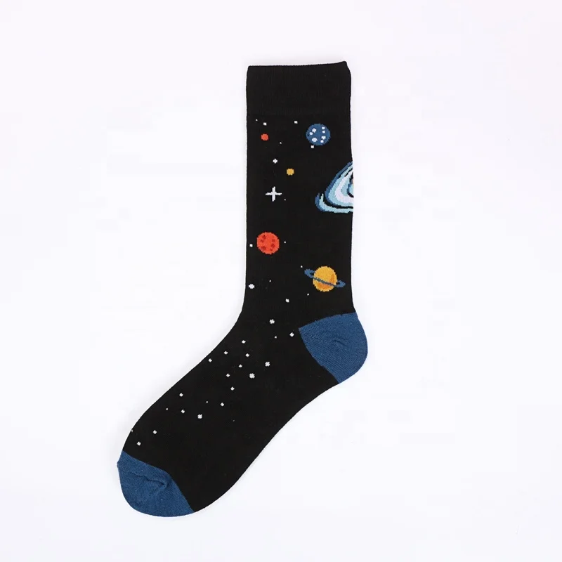 Popular custom jacquard crew socks for men