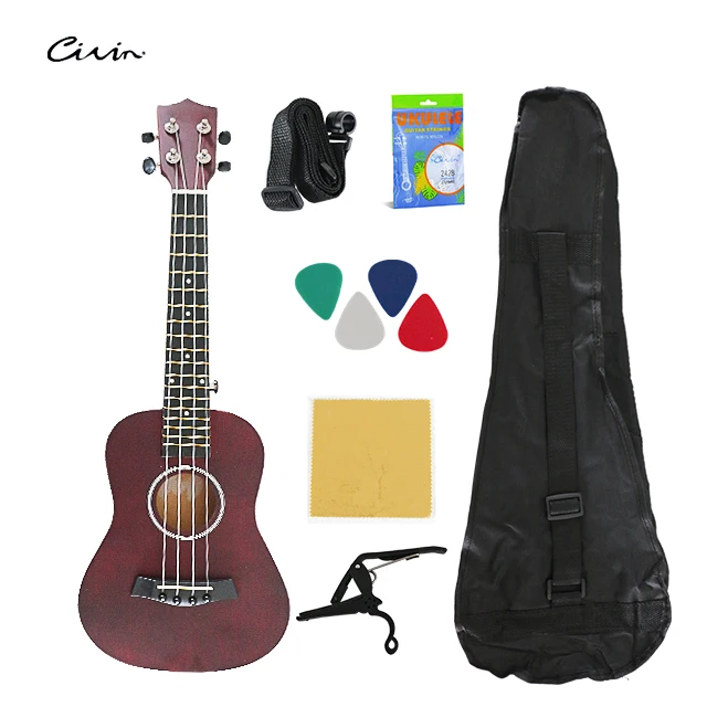 Wholesale Price Custom 23Inch Basswood Wood Children Green Ukulele Set