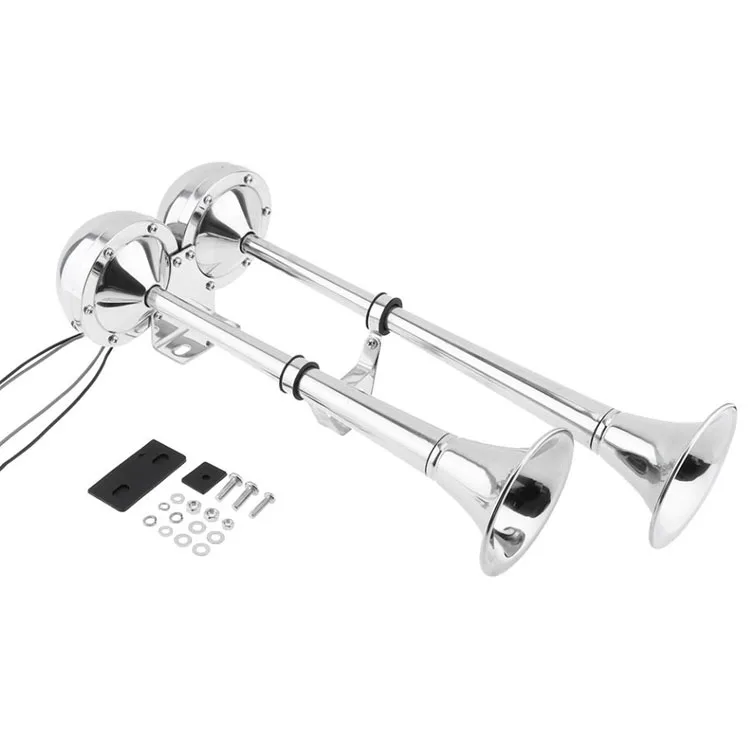 12V 24V Double Trumpets Stainless Ship Electric Marine Vehicle Auto Electronic Horn
