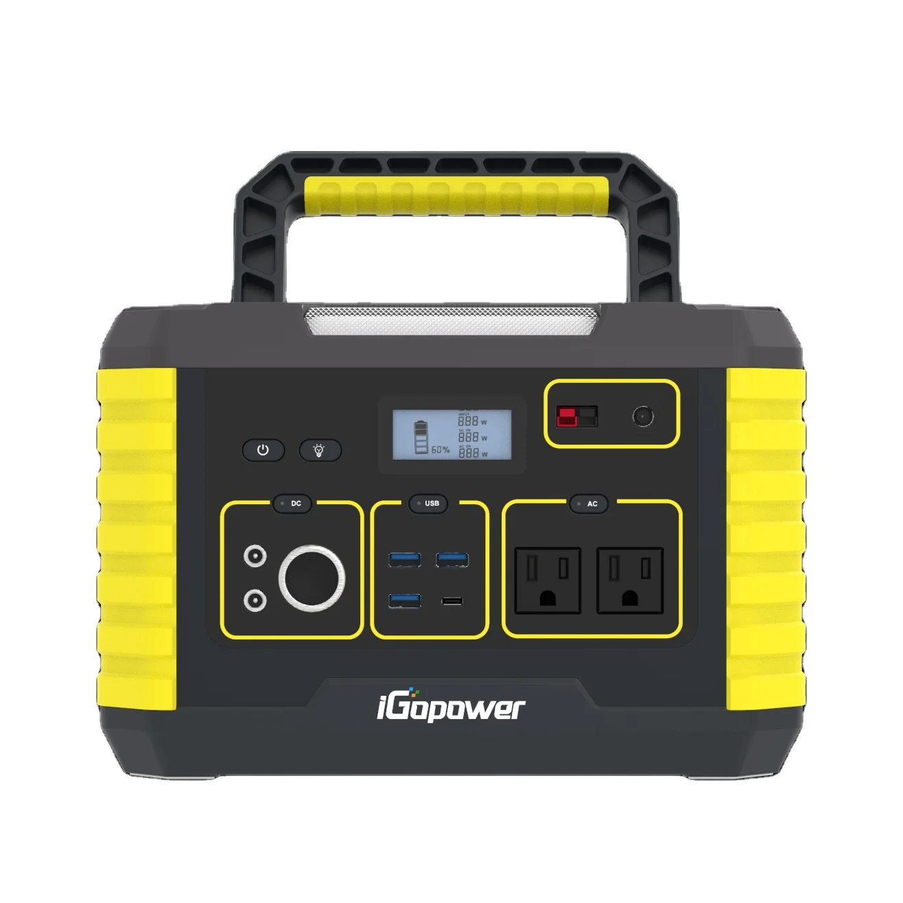 Новый дизайн, продукция для кемпинга, 500 Вт, мобильная солнечная электростанция с аварийным освещением