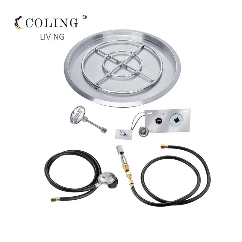 propane fire pit burner ring Burner Pan with Spark Ignition kit DIY Fir pit accessories