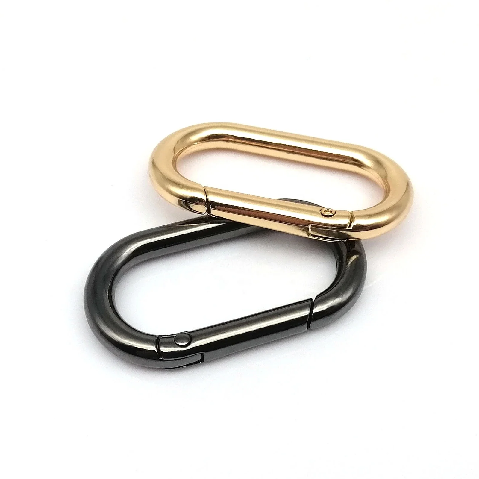 Oval Spring O Ring Openable Leather Bag Handbag Strap Buckle Connect Keyring Pendant Key Dog Chain Snap Clasp Clip Carabiner