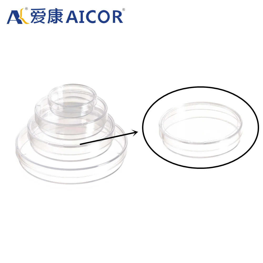 AICOR Disposable EO Sterile Cell Culture Vessel  Bacteria Tissue Culture Plate Plastic Petri dish 90cm
