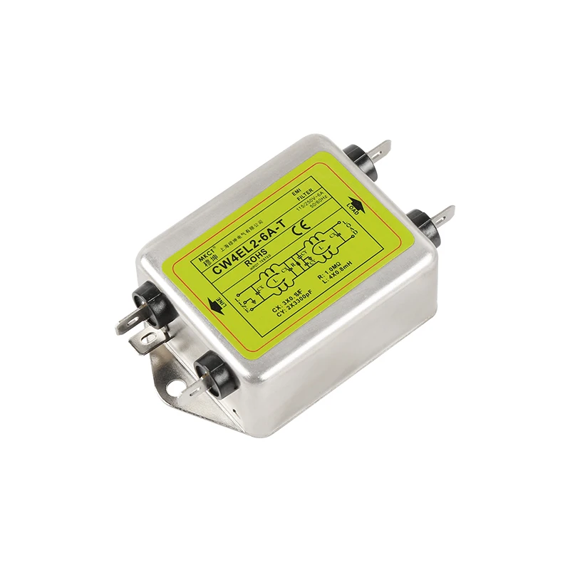 Insert Connection Single-Phase 220V EMI Filter Enhanced Bipolar 2 Pins CW4EL2-3A/6A/10A/20A/30A-T Power Filter