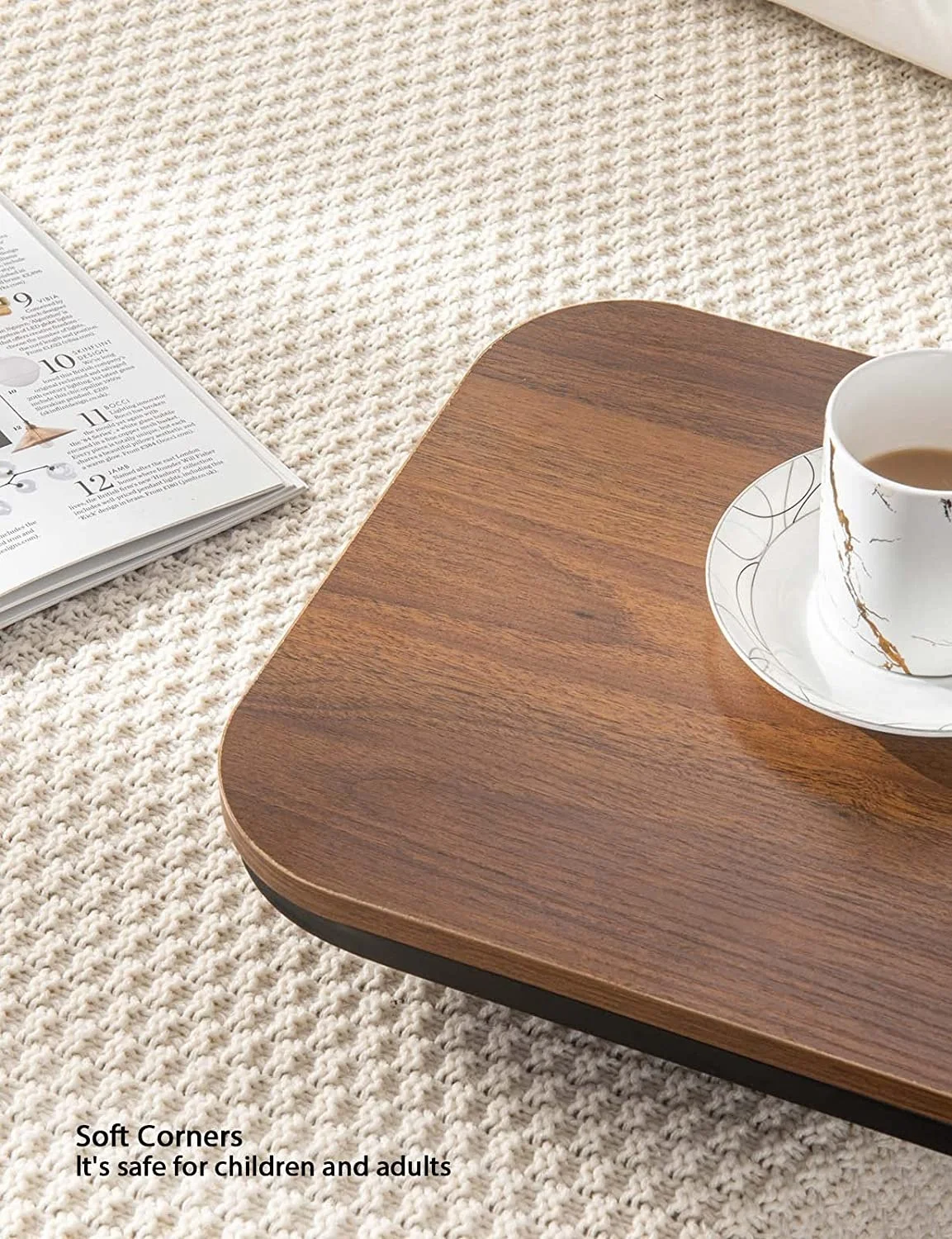 New iron Nordic round square marble modern wood black white gold side coffee table