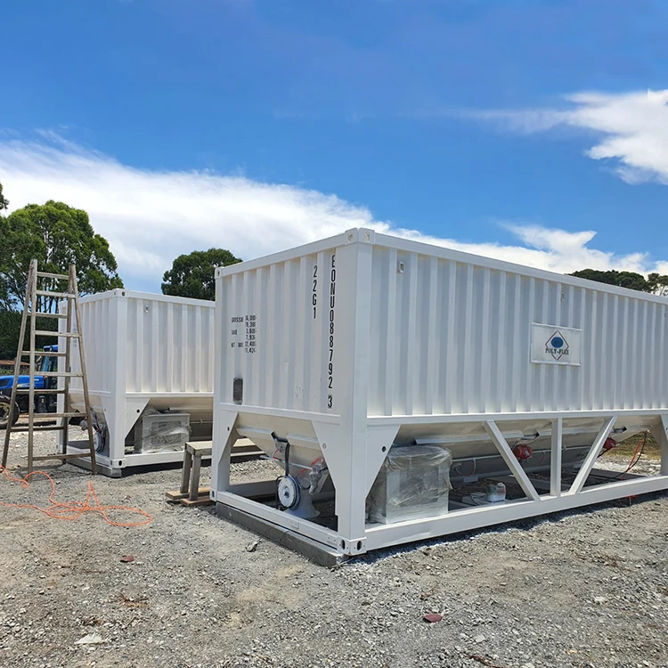 China Silo supplier container type mini fly ash horizontal storage cement silos work with brick making machine
