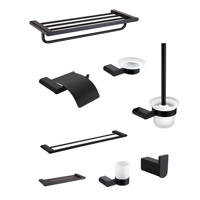New black color  bathroom hardware set 304 stainless steel