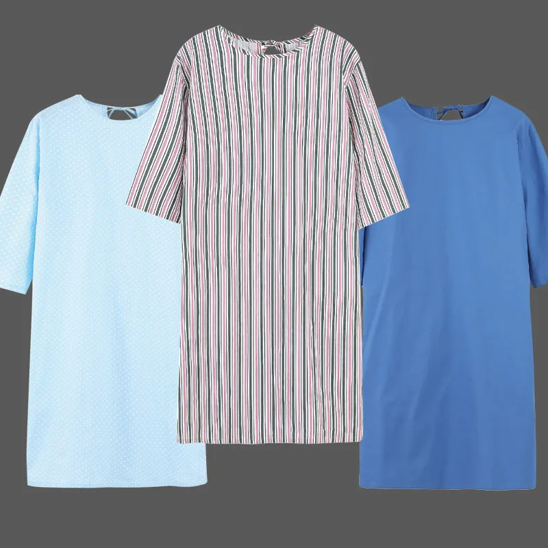 Wholesale Prices Men Women Printed Patient Gowns 100% Polyester Hospital Gowns