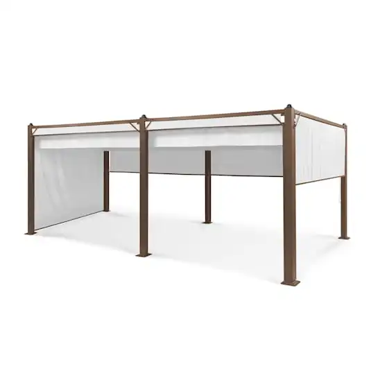 YASN 3x6M High Quality Outdoor Pergola Blackout Motorized Zip Track Zipper Roller Blinds Aluminum Roof Pergola Curtain