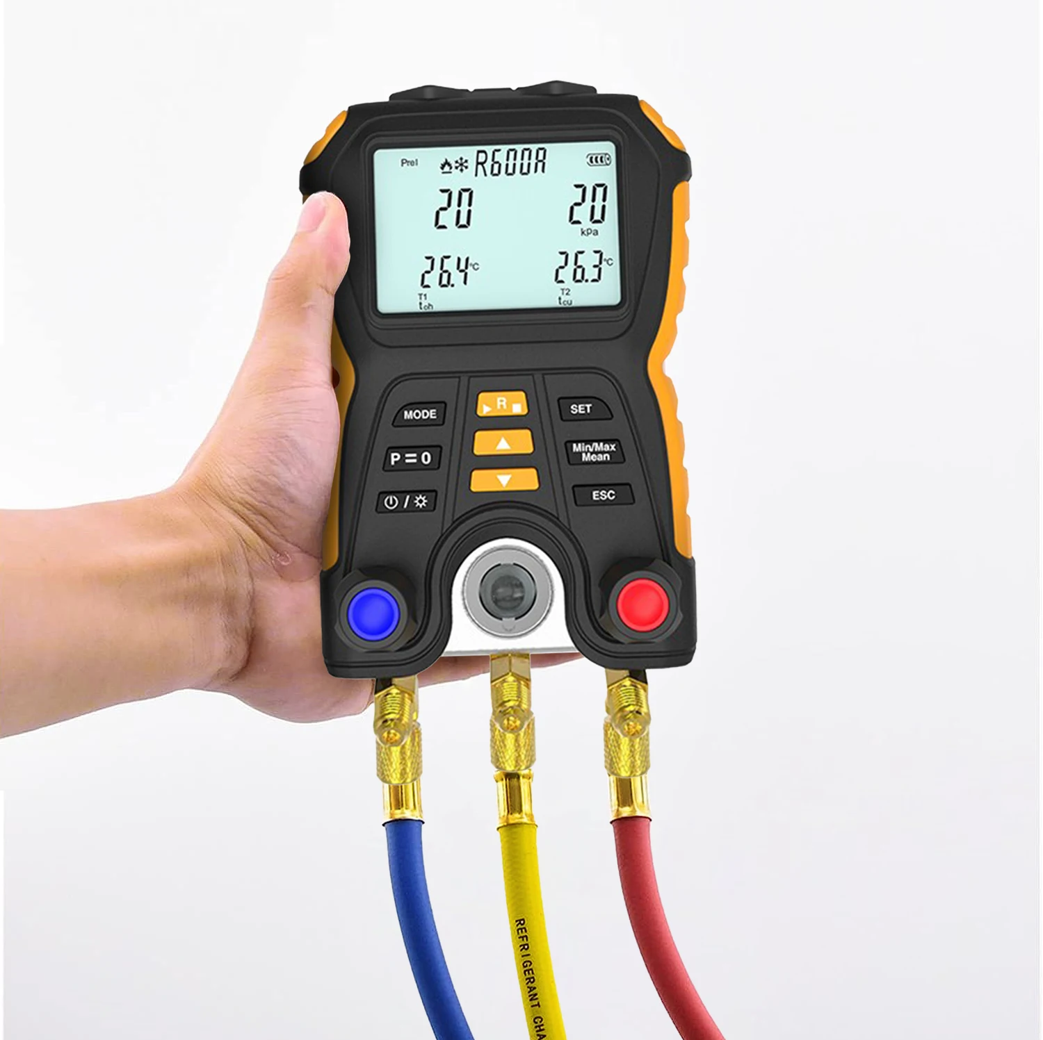 Backlight Value Testers Manifold Set Hvac Digital Pressure Gauges For Refrigeration