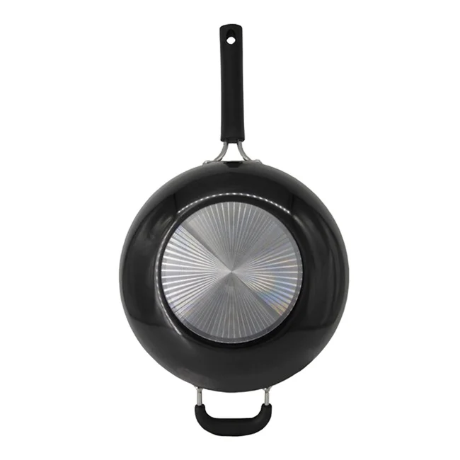 High Quality Pressed Aluminum Black Nonstick Wok