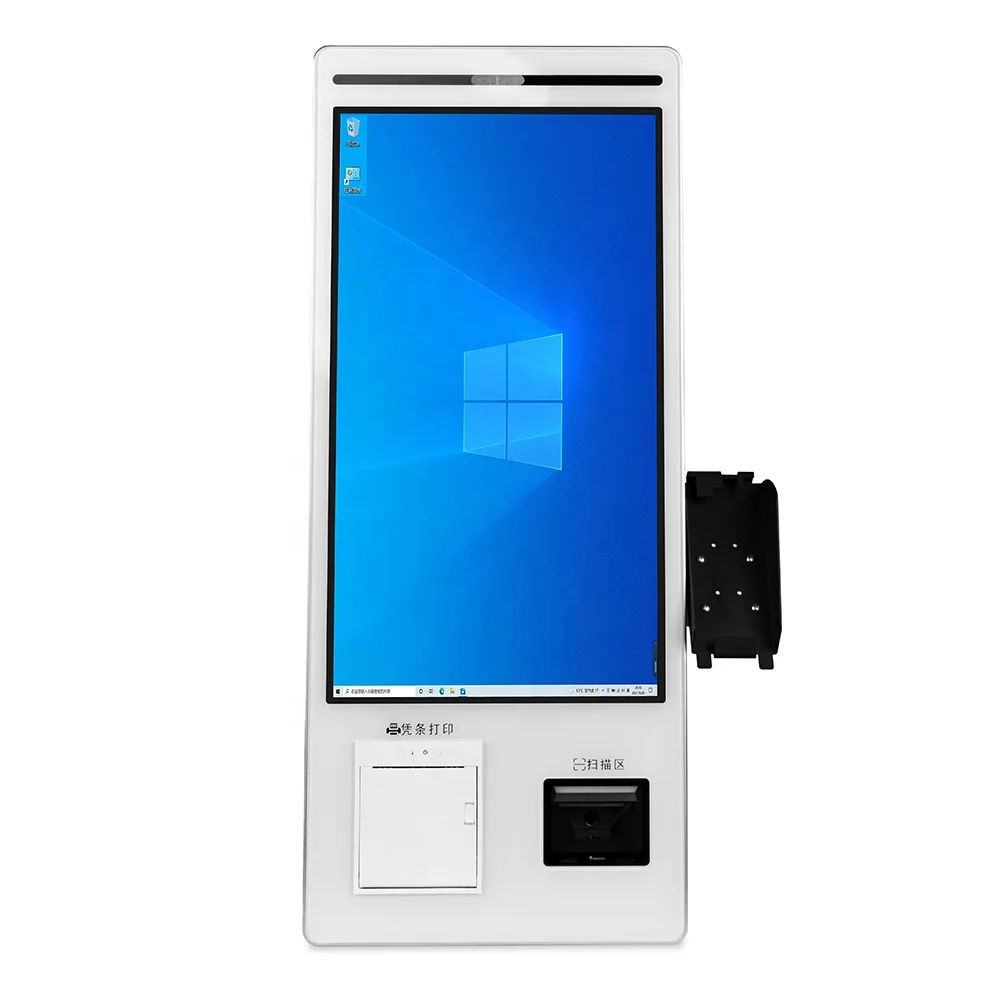 White Windows Self Payment Kiosks WIFI IC ID card reader wall mount All in one PC